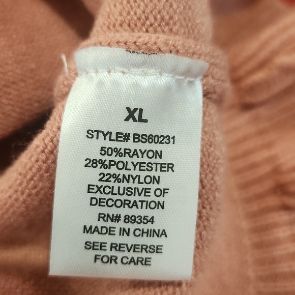 Badgley Mischka Blush Pink Knit Cardigan With Beautiful Embellishments - Picture 9 of 9